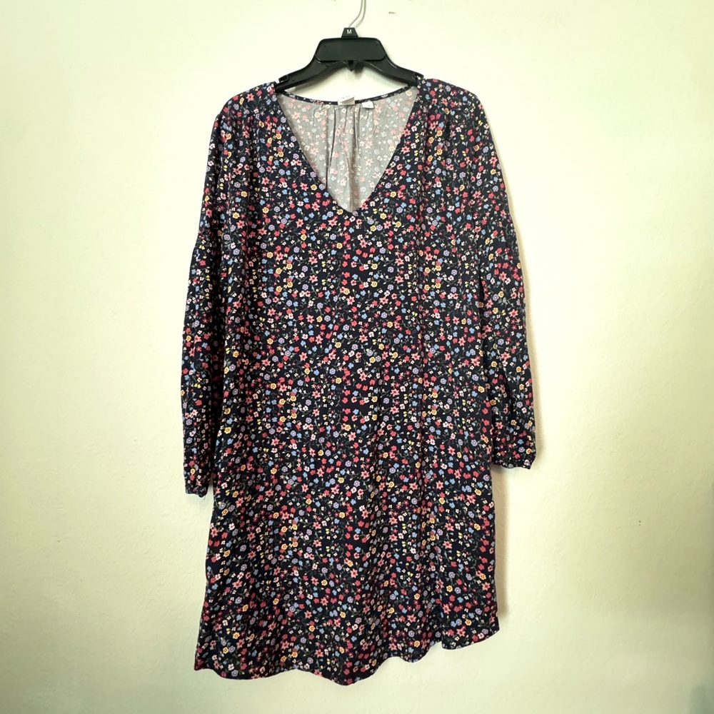 Gap Long Sleeve Floral Shirt Dress